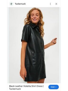 Tuckernuck black leather Violetta shirt dress